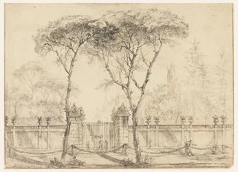 Desenho, No portão de uma villa, 1770-86
