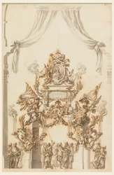 Desenho, Projeto de um Catafalco para Carlos Emanuel III da Sardenha, 1773