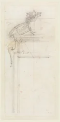 Desenho, Projeto de uma caixa de porta, 1725-50