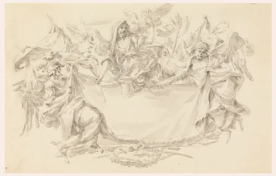 Desenho, Projeto de um pano para colocação de uma inscrição, 1750-86