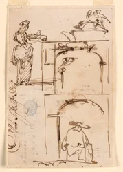 Desenho, esboços, 1725-50