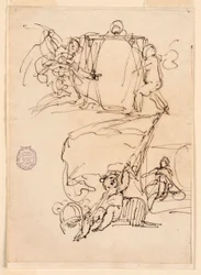 Desenho, Três esboços, antes de 1775