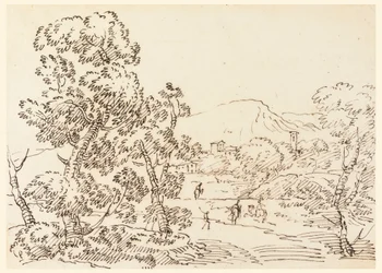 Desenho, Paisagem arborizada, 1750-1770