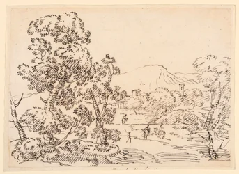 Desenho, Paisagem arborizada, 1750-1770