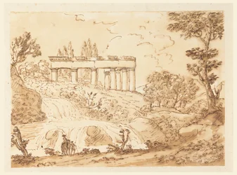 Paisagem com ruínas do templo