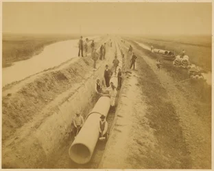 Aqueduto de Veneza (nova conduta). Estaleiro do aterro
