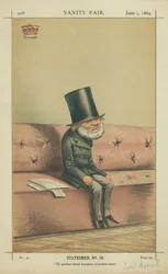 Conde de Russell, os maiores estadistas liberais dos tempos modernos, 5 de junho de 1869, cartoon Vanity Fair