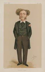 Sr. Albert Grant MP; Praça Leicester; 21 de fevereiro de 1874; Feira da Vaidade; desenho animado