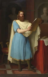 Portrait du roi wisigoth Alaric II (484-507) (Rei Visigótico Alarik, Alarich e Alarico II) Pintura de Carlos Maria Esquivel y Rivas (1830-1867) 1856 Palais de las Cortes, Madrid