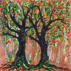 Pomegranate Tree, 2012 (acrílico e tinta sobre tela)