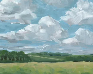 Céu de verão sobre os campos