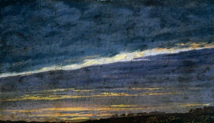 Céu nublado à noite
