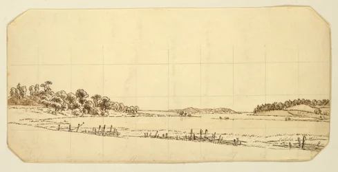 Lakeside, 1802-3 (caneta e tinta marrom lavar com lápis sobre papel)