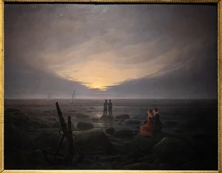 Lua nascendo sobre o mar (óleo sobre tela)