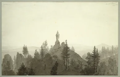 Estátua da Madonna nas montanhas