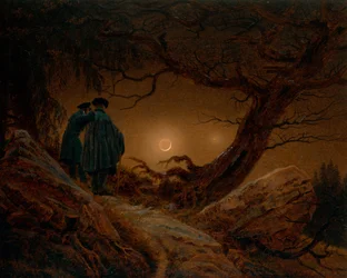 Dois homens contemplando a lua, c. 1820