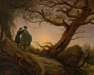 Dois homens contemplando a lua, c. 1825-30.