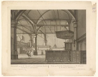 Interior da Capela de Saint Olofs, Amsterdão
Vista do St. Olofs ou Oudezyds Kapel do interior, em Amesterdão / Vue du Vieux Chapelle de St. Olof en de dans, à Amsterdam (título sobre o objecto)