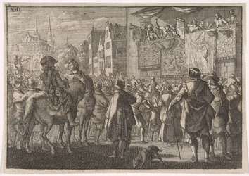 Proclamação da Paz de Osnabrück numa cidade, 1648