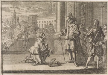 Carlos IV, duque de Lorena ajoelha-se antes de Luís XIII, 1641