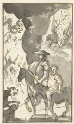 Don Quichotte e Sancho Pança passam por uma forja Desenhos para o quinto volume de Histoire de l
