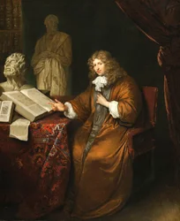 "Retrato de Abraham van Lennep (1627-1678)" (Retrato do colecionador Abraham van Lennep) Peinture de Caspar Netscher (1639-1684)
