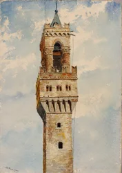 Torre do Palazzo Vecchio, Florença, Itália, 1880.