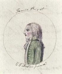 James I, c.1790 (caneta e tinta e wc no papel)