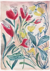 Flores vibrantes em aquarela