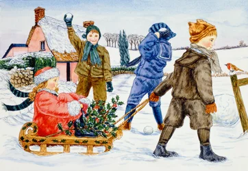 Crianças brincando na neve (wc)