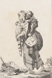 Camponesa com dois filhos, ca. 1758.