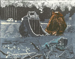 Propriedade principal, 2014 (linoleogravura e água-forte)