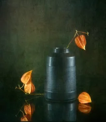 Lanternas e vaso de outono