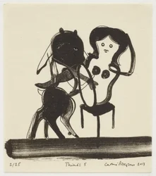 Thinks 5, 2013 (litografia com coloração à mão)