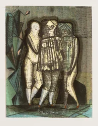 Três Graças, 2014 (litografia mokulito com coloração manual)