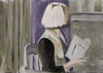 26.03.20 ele tentou persistentemente persuadi-la a sair com ele, 2020 (óleo sobre papel)