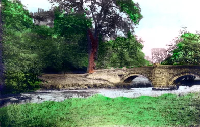 Ponte na casa senhorial de Haddon Hall, Derbyshire, 1926.