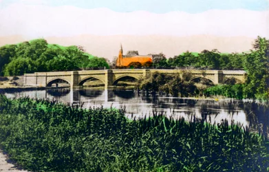 Ponte sobre o rio Tamisa em Clifton Hampden, 1926.