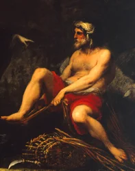 Erminia entre pastores, por Cecco Bravo (1607-1661), Detalhe