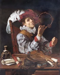 Um músico, c.1610 (óleo sobre tela)