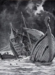 A perda do Navio Branco em 1120, ilustração da "Hutchinson&39;s Story of the British Nation", c.1923