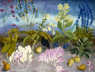 Melro e flores