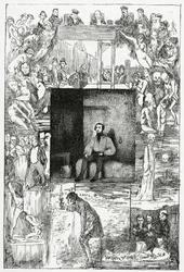 O último dia do condenado, século XIX (gravura bw)