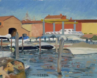 Estaleiro, fim de tarde, Veneza, 2022 (óleo sobre tela)