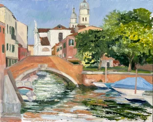 Sol da tarde em Dorsoduro, Veneza 2025 (óleo sobre tela)