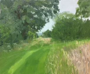 Através da brecha, perto de Charlbury 2021 (óleo sobre tela)