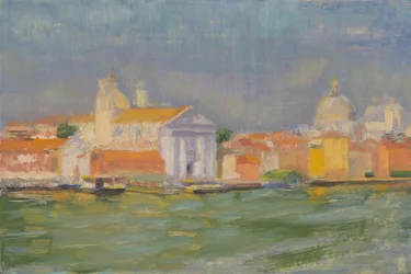 Veneza, Zattere, Tarde (óleo sobre painel)