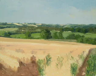 Waiting For Harvest, Cotswolds (óleo sobre tela)