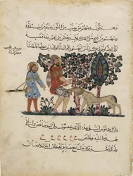 Médico grego Erasistratos com um assistente Folio de uma tradução árabe da Materia Medica por Dioscorides, 1224