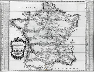 Mapa de França, por Giovanni Domenico Maraldi (1709-1788) e César-François Cassini de Thury ou Cassini III (1714-1784), França